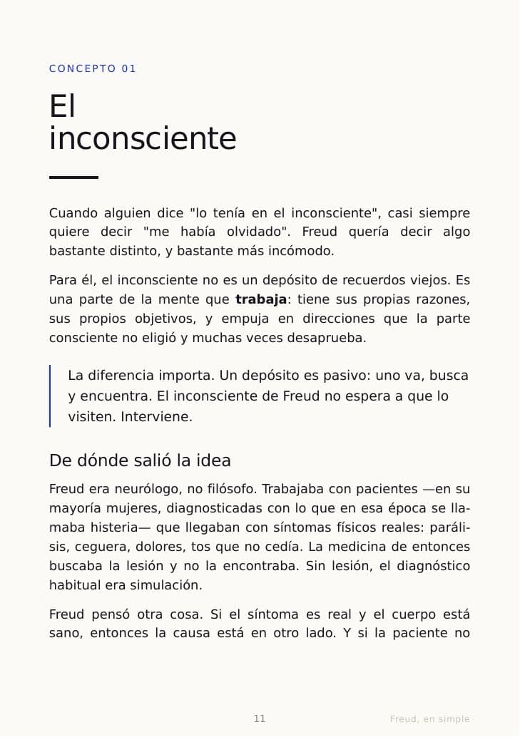 Página 11 de la guía: apertura del concepto El inconsciente