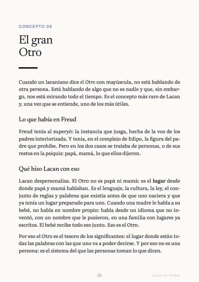 Página 25 de la guía: apertura del concepto El gran Otro