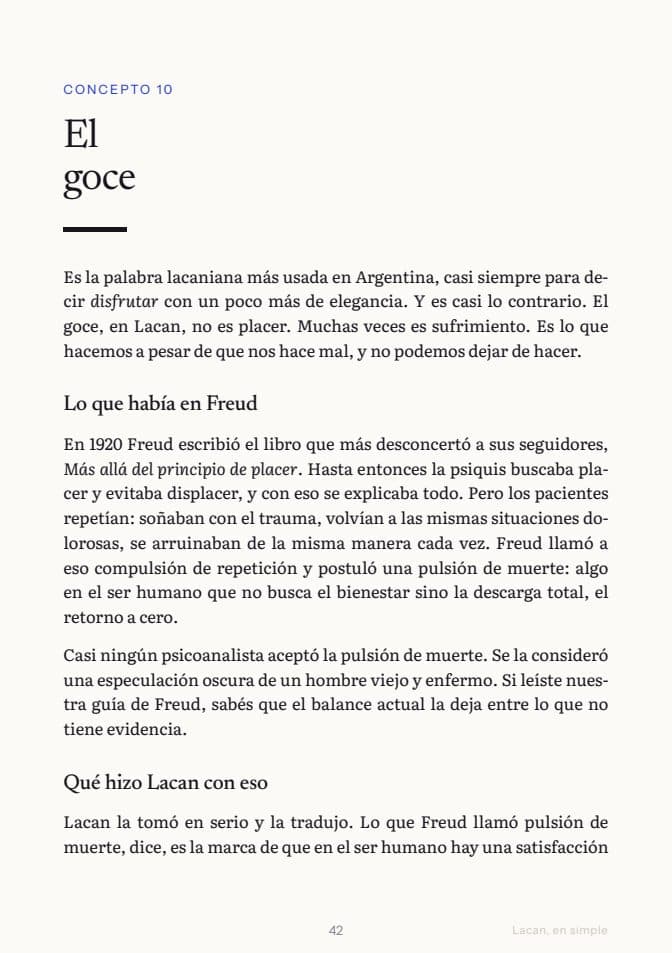 Página 42 de la guía: apertura del concepto El goce