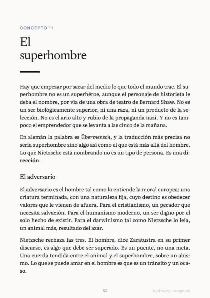 Página 52 de la guía: apertura del concepto El superhombre